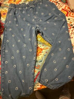 BDG Light Blue Denim Elastic Waist Pants with Subtle Fading